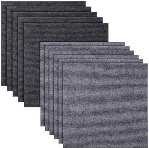 HOMOCONO Tappetino Adesivo Antiscivolo per Piastrelle Moquette 30x30 Cm, Set da 30 Pezzi Imbottiti in Poliestere Resistente, per Pavimenti Casa e Ufficio, Giunzione senza Cuciture,