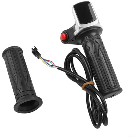 Acceleratore elettrico per bici da 36 V con display di tensione a LED per scooter elettrico e triciclo elettrico, acceleratore di controllo del pollice, impugnatura del manubrio di ricambio