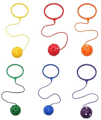 6 Stück Sprungball Knöchel - Springring Fußkreisel Kinder, Knöchel Skip Ball, Weicher Springring Rotierende Einbeinschaukel Spring Sprung Spielzeug, Für Familienurlaub, Camping, Garten, Hinterhof