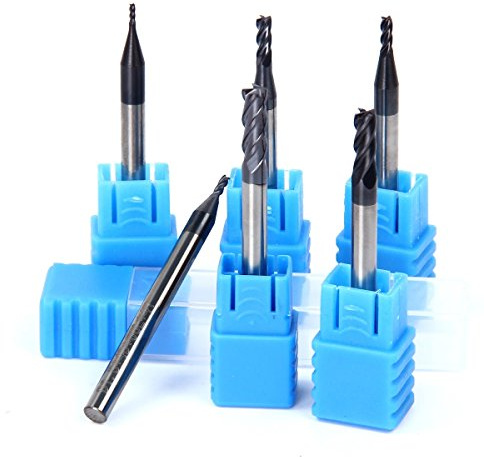 Latinaric 6 pcs 1mm 1.5mm 2mm 2.5mm 3.5mm 4mm Fräser Bits Werkzeuge 4 Flöte End Mill Fräser