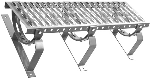Peldaño para tejado - Pasarela de tejado 150 cm Completo para techo plano con cubierta plana (RAL 9006 - Plata)