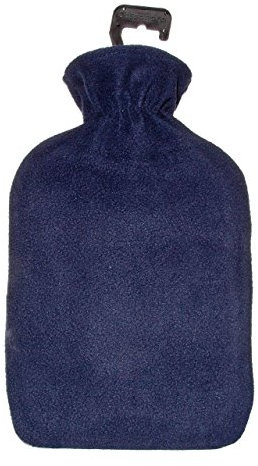 Cassandra Hot Water Bottle with Plain Coloured Fleece Cover, 1.8 L, Assorted color