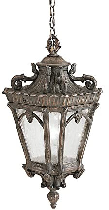 Licht-Erlebnisse Außenlampe Hängelampe Antik Aluminium Glas IP23 Vintage AMELIA Lampe Draußen Balkon Terrasse
