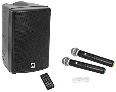 OMNITRONIC Set WAMS-08BT MK2 Drahtlos-PA-System + UWM-2HH USB Funkmikrofon-Set | Mobiles 8-PA-System mit Akkubetrieb inklusive kompatiblem Funkmikrofon-Set