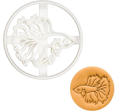 BAKERLOGY Betta Fish Cookie Cutter - Detailed Biscuit Cutter Design for Baking and Crafts, Ideal on Fondant, Dough, Clay