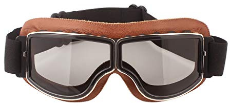 Ashilun Retro Pilot Motorradbrille beschlagfrei Warm Reitbrille ATV Bike Motocross Brille Schutzbrille