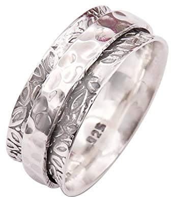 Goyal Impex Spinner Ring 925 Sterling Silber Ring Männer & Frauen Spinner Meditationsring Alle Größen Ring Geschenkartikel Handmade Jewerly ISR37_75 (23.9)