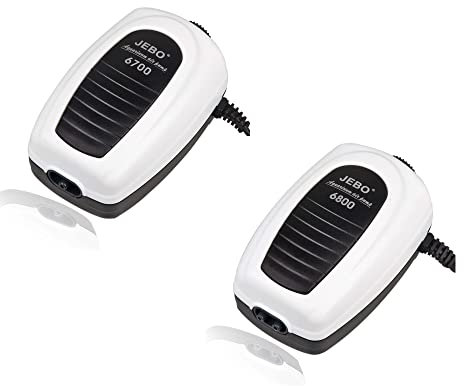 Aquarium Belüfterpumpe regelbar, stufenlos regelbare Sauerstoffpumpe für Aquarien und Gartenteich, sehr leise und laufruhig für PVC Luftschlauch 4/6 mm, Kompressor für Aquarien und Koi Teich (6700)