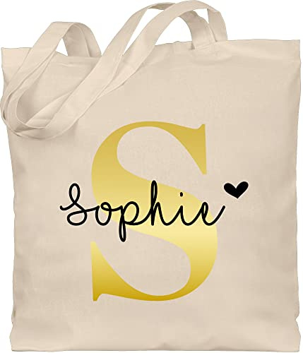 Geschenk mit Namen personalisiert by Shirtracer - Baumwolltasche - Namens Geschenk I Anfangsbuchstabe personalisiert I Initialen mit Name