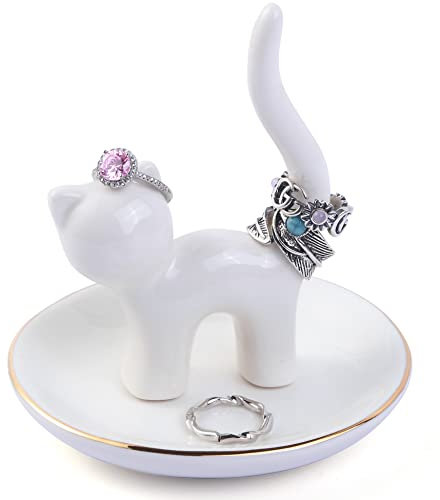 Titanape Cat Gifts for Women, Funny Ring Holder Trinket Dish, Cat Themed Gifts for Women Birthday Engagement Christmas, Cute Ornament Decor
