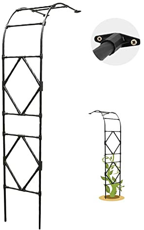 Nero Arco Di Metallo Arco Da Giardino Semiarco Per Impianto Di Aiuto Rosa Telaio Larghezza: 60/90/120/150/180/220/240/260/300cm(150x240cm/59x94in)