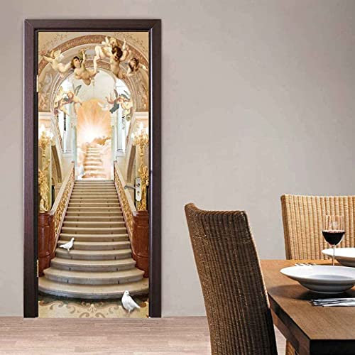 3D Türaufkleber Vintage Luxuspalast 95 X 215 Cm Türtapete Selbstklebend Türposter - Fototapete 3D Effekt Türfolie Poster Tapete Wandtattoo Diy Selbstklebende Wandbild Pvc Wasserdichte Tapete