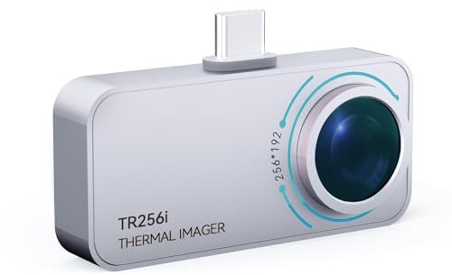MiLESEEY TR256i Telecamera Termica per Android Type-C, 20g, Corpo in Metallo, Campo di Misurazione da -15°C a 600°C, Risoluzione 256 x 192, 3 Misurazioni di Calore e 11 Pallet Personalizzabili