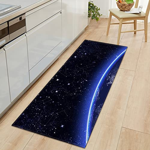 MYPALL Küchenläufer rutschfest Küchenmatte Farbige Sterne Küchenmatte für Küche und Bar Teppich Läufer waschbare Küchenläufer Küche Deko 60 x 180cm
