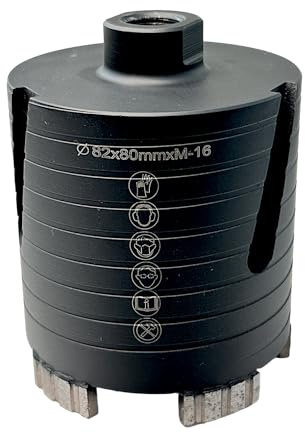 EDW Premium Diamant-Dosensenker 82mm mit M16 Aufnahme 80mm Nutzlänge Dosenbohrer Turbo-Segmentiert für Mauerwerk Kalksandstein Ziegel Poroton Beton