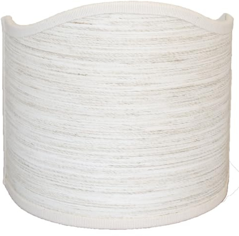 LUCECLASS | Ventilador medio pantalla clásico ventilador de lino Cerviino interior PVC semitonda veletta semiluna para lámpara pieza de repuesto lámpara de mesa clásica (diámetro 25 cm casquillo E27)