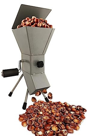 Cascanueces Herramienta de Cascanueces de manivela manual, desgranadora de cascanueces ajustable y de acero, for avellanas/almendras/pistachos/nueces de avellana/nuez de pacana Pinzas de nuez(Silver)