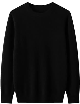 Rfmfkkg Maglione da uomo in cashmere, girocollo, lavorato a maglia, a maniche lunghe, Sim Fit