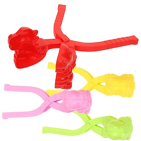 PHENOFICE 4stücke Teiliges Dinosaurier Schneeballmacher Kompakte Clips Für Junge Mädchen Winter Spielzeug Für Draußen Zum Spielen Mit Schnee Und Geschenkidee