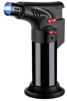 xuyuyan Tre fuochi Jet Flame Gun 1300 ° C Torcia for saldatura Antivento Cucina Cottura BBQ Gonfiabile Gas butano Accendisigari Accenditore esterno(LW002-Black)