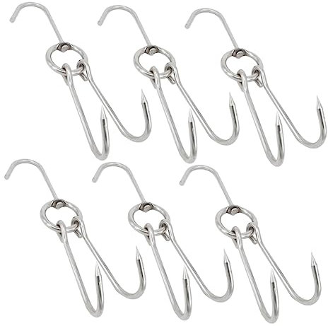 BEBEMOKO 6piezas Ganchos De Inoxidable Para Secado y Diámetro Perfectos Para Colgar Tocino y Pollo