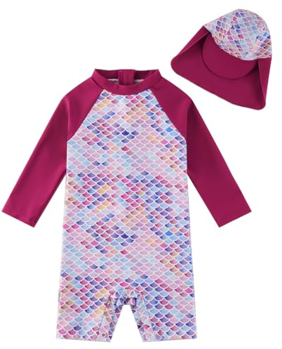 upandfast Baby Badeanzug mit Knöpfen UV Schutz Badebekleidung Für Baby Mädchen