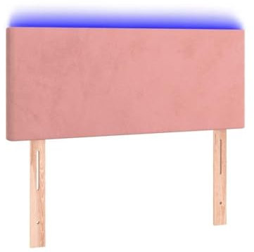ULUYYUC Bettkopfteil Wandkissen Wandschutz Bett Headboard - LED Kopfteil Rosa 80x5x78/88 cm Samt für Bett Jugendzimmer Gästezimmer Herbergen