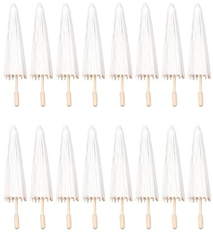 Feeuid Lot de 16 parapluies en papier pour mariage, 40 cm, en bambou, pour centre de table pour fête de , objets de scène pour photo