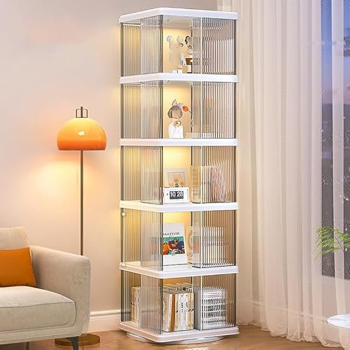 Acryl-Vitrine – hohe Aufbewahrungsregale mit Glastür, einfach zu installierende Eckvitrine für Sammlerstücke, Bücher und Heimdekoration, Wohnzimmer-Display-Lösung