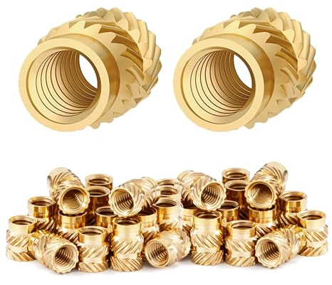 Dutreg M6 Gewindeeinsatz, 50 Stück Messing Einpressmuttern (M6 x D9 x L8) | Metrische Messing Gewindeeinsätze mit Wärmeintegration, stabil & passgenau Einfache Montage für 3D Druck, Holz, Heimwerk