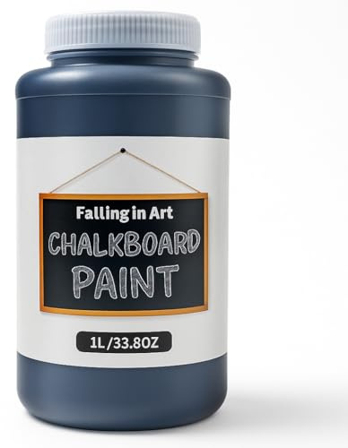 Falling in Art Chalkboard Paint, 33.8 Oz Black Chalkboard Paint Use on Walls, Doors, Paper, Wood, Ideal for Decorations and DIY Projects