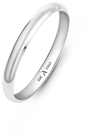 Amberta Massiv Italienische 14K 585er Gold Eheringe für Damen und Herren | Echte 585 Gold Trauringe für Sie und Ihn | Polierte Premium Gelbgold & Weißgold Ringe