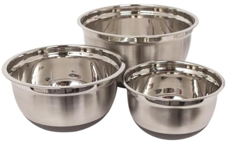 Paris Prix Lot de 3 Bols INOX Cuisine 25cm Argent