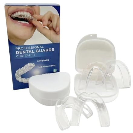 XFSRG Gouttière Nocturne Anti Grincement En 2 Tailles Avec 4 Protèges Dents Modelables Rembourrage Réutilisable Pour Apnée Du Sommeil Et Bruxisme