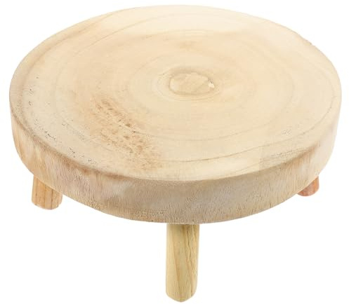 Alipis Supporto in Legno Massello per Fioriere Rotondo Sgabello Espositivo per Piante da Interno Alzata per Vasi di Varie Dimensioni Protezione Mani per Decorazione Casa e Ufficio