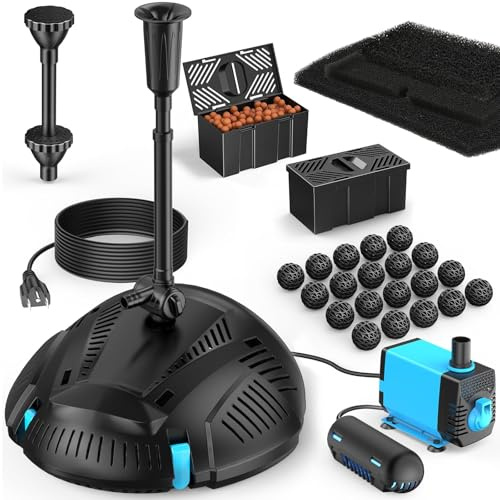 POPOSOAP Pond Filter with Built-in UV Clarifier & Fountain Kit