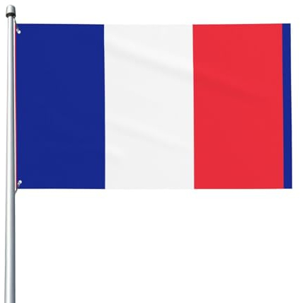 Bandiera francese. Bandiera da giardino per esterni, 0,9 x 1,5 m, striscione in poliestere con stampa vivida, facile da appendere per feste in patio e campeggio.