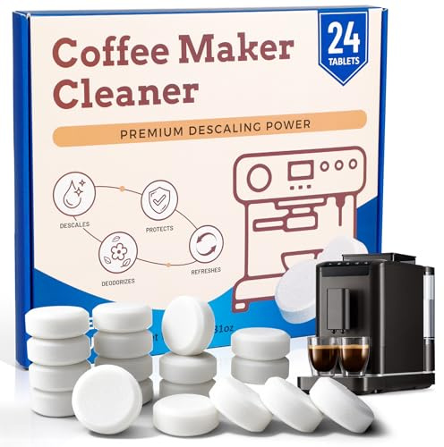 LASENTEUR Coffee Machine Descaler Tablets - 24 Pack | Compatible With for Nespresso, Tassimo, Delonghi, Melitta, Breville - Quick Limescale Removal for Espresso, Kettle, Coffee Ma