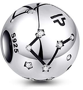 NINGAN 12 Zodiac Geburtstag Charm Geburtstag Stein Anhänger -925 Sterling Silber Armband, Halskette Anhänger als ideales Geburtstagsgeschenk für Frauen und Freunde