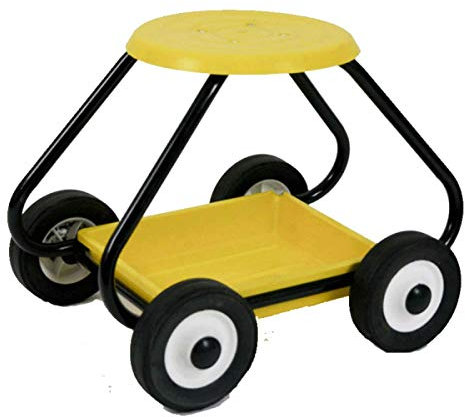 Bullbarrow GARDEN SCOOT, GARDEN SEAT ON WHEELS, CHAIR TROLLEY, WEEDING, EDGES (Yellow)