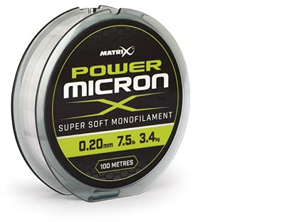 Matrix Power Micron X 0.20mm - 7.5lb 100m accurate dia. Low Viz Hooklength and Pole Rig Fishing Line