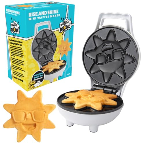 Rise & Shine Mini Sun Waffle Maker, Personal-Sized 4 Sunshine Smile Waffle
