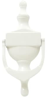 UAP 6 Victorian Urn Door Knocker for Front Door - Traditional Door Knocker with Spy Hole Option & Through-Bolt Fixings - Classic Elegant Entryway Hardware (White)