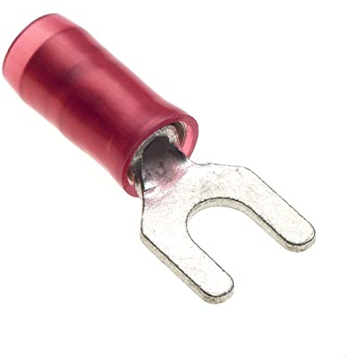 Terminale A Crimpare A Vanga M3, Confezione Da 10 - Rosso, 22-16 AWG, 3,5 Mm - Connettori A Forcella Termorestringenti, Connettori In Rame Stagnato, Terminali Per Fili Isolati Di Tipo U
