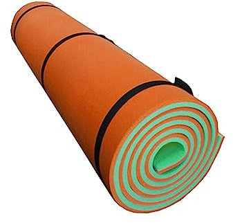 F Fityle Materassino Galleggiante per Acqua Zattera Galleggiante per Piscina Coperta Galleggiante Esterna Portatile Materasso Arrotolabile Lettino Galleggiante, Arancione Verde