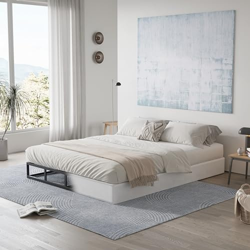 HUEIIS Queen Box Spring 5 Inch Low Profile Heavy Duty Metal Frame Mattress Foundation for Queen Size Bed, Quiet Noise-Free,Easy Assembly, 3000lbs Capacity