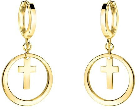 SOFIA MILANI - Damen Ohrringe 925 Silber - Kreuz Kreis Creole