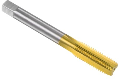 QUARKZMAN Metrisches Maschinengewindebohrer M10 x 1.25 H2 Titanbeschichtet (Ti-beschichtet) Hochgeschwindigkeitsstahl 3 gerade Flöten Schraubengewinde Gewindeschneiden Gewindeschneidwerkzeug