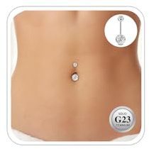 ESHIONER G23 Titanio Piercing Ombligo Plata Dorado Joyas Perforadas de Mujer de Navel Rosa Azul Púrpura Colorido y Morado 14g 8mm Interior Pequeño Corto Largo Piercing Ombligo