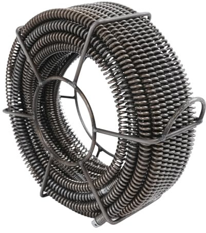 Spirale de nettoyage de tuyau avec diamètre de 16 mm, 4 pièces de 4,9 m et 1 pièce de 2,5 m - Kit spirale de nettoyage de canalisations pour toilettes - Débouchage - Canalisation, baignoire